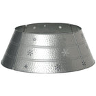 HOMCOM - Collier de Sapin de Noël 26" avec Motifs de Flocons de Neige Argenté-Type (motif) : finition argentée et gravure de flocons de neige. Décorez votre pièce et cachez votre pied de sapin 