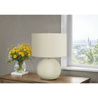 Monarch Specialties - Luminaire - 18 po H Lampe De Table - Abat-Jour Ivoire / Crème - Crème Céramique - Contemporain-L'interrupteur rotatif 3 voies facile à utiliser maintient une seule ampoule (non fournie) avec une puissance maximale de 100W/120V pour ajuster lambiance déclairage et illuminer ou diminuer instantanément une pièce