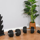 Soozier - Ensemble D’Haltères Réglables 66 Lb Pour Fitness Corporel - Noir-L'ensemble d'haltères peut être empilé, vous pouvez facilement le ranger et le transporter une fois terminé    