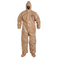 Dupont – Combinaison de protection personnelle Tychem CPF3, poignets élastiques, très grand (C3128t-XL)-Couleur : Havane/Havane/Brun