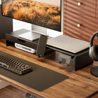 IntekView - Support de moniteur extensible avec accessoires intégrés-Protection du bureau: Les patins antidérapants intégrés aident à prévenir les glissements et à protéger votre bureau des rayures