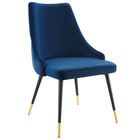 Modway - Adorn Performance Velvet Fauteuil d’appoint de salle à manger Ensemble de 2 - Marine-Tissu résistant aux taches durable