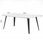Homy Casa -  Bureau moderne 63 po L - Blanc marbré-Supporte plusieurs appareils et documents pour une organisation optimale