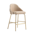 Manhattan Comfort - Gracie tabouret de comptoir moderne de 22" en similicuir rembourré - beige et doré-Poids maximal : 275 lb Chaque