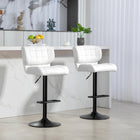 HOMCOM - Tabourets de bar réglables avec repose-pieds et dossier - blanc - paquet de 2-La hauteur de l’assise s’adapte au comptoir ou au bar 
