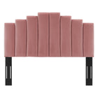 Modway - Noelle Performance Velvet Tête de lit jumelée, Rose poussiéreuse-Touffage vertical des chenaux