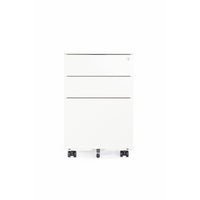 Meuble De Rangement Trois Tiroirs Gry Mattr - Blanc-Meuble de rangement vertical mobile avec deux tiroirs et un tiroir pour dossiers de format lettre ou légal (dossiers non inclus)
