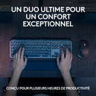 Logitech - MX Keys S Combo - Clavier et Souris Sans Fil Performants avec Repose Poignet-Expérience de Frappe Fluide : Les touches concaves, similaires à celles d'un clavier d'ordinateur portable, épousent la forme de vos doigts et permet une frappe rapide, précise et silencieuse.