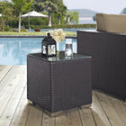 Modway - Convene Terrasse extérieure Table d’appoint - Espresso-Cadre en aluminium revêtu de poudre