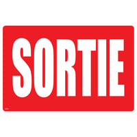 Cosco - Panneau de sortie phosphorescent - 8 po x 12 po - rouge/blanc - français-Ce panneau de sortie phosphorescent comprend un texte en français pour orienter clairement les personnes francophones en situation d’urgence