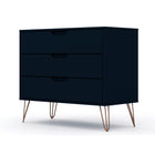 Manhattan Comfort - Rockefeller commode moderne mi-siècle 35,24" - tatiana bleu minuit-44,5 cm L x 89,6 cm l x 76,6 cm H