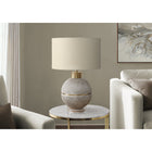 Monarch Specialties - Luminaire - 26 po H Lampe De Table - Résine Brune / Dorée - Abat-Jour Beige - Contemporain - Moderne-Équipée d'un interrupteur à 3 voies pratique pour une ampoule de 100 W (ampoule à 3 voies non incluse), cette lampe d'appoint vous permet d'éclairer facilement votre espace avec l'ambiance appropriée