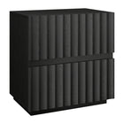 Hudson&Canal - Table de chevet rectangulaire cannelée Jaylen - 24 po l - Grain noir-Design moderne et contemporain pour votre chambre, votre suite d'invités ou tout autre endroit où vous avez besoin d'un peu plus d'espace de rangement