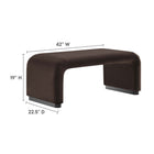 Modway - Koda Performance Velvet Ottoman de la cascade - Brun chocolat noir-Conception des cascades
