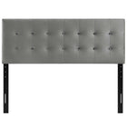 Modway - Emily Biscuit Touffé Performance Velvet Tête de lit King, Gris-Hauteur ajustable de 45 » à 52,5 »