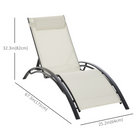Outsunny - Chaise longue inclinable de patio avec dossier réglable beige-Trou au centre de la table pour un parasol