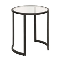 Hudson&Canal - Table d'appoint ron Mitera 20 po de largeur - Bronze noirci-Un design contemporain moderne pour votre salon, votre chambre et plus encore