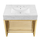 Modway - Gridiron 36" Vanette de salle de bain - Or blanc-Matchs non inclus