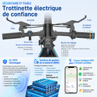 Gyrocopters - Trottinette électrique Zeno 2.0 pour adultes et adolescents - Vitesse 32 km/h - Autonomie 40 km - Application - Noir-Sécurité : Homologué UL 2272