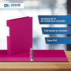 Davis Group Super économie, Reliure à anneaux ronds 1 po, paquet de 6 – Rose-Polypropylène sans PVC