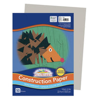 Prang - Papier construction, gris, 9 po x 12 po, 50 feuilles-Papier de construction épais en bois de pâte mécanique