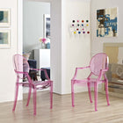 Modway - Casper Fauteuils de salle à manger Ensemble de 2 - Rose-Empilables
