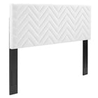 Modway - Mercy Chevron touffé Performance Velvet Tête de lit jumelée, Blanc-Tête de lit jumelée à chevrons