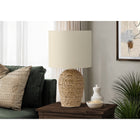 Monarch Specialties - Luminaire - 17 po H Lampe De Table - Rotin Naturel - Abat-Jour Beige - Transitionnel-L'interrupteur pratique à bouton rotatif marche/arrêt permet de contrôler facilement une ampoule standard de 60 W (non incluse), ce qui permet d'éclairer une pièce sans effort