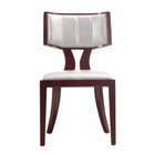 Manhattan Comfort - Lot de 2 chaises de salle à manger traditionnelles Pulitzer 46 cm, revêtement similicuir, argent et noyer-Design iconique Klismos