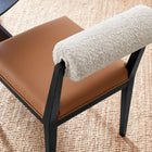 Modway - Kai Boucle et cuir végan Chaise à manger Ensemble de 2 - Noir Tan Perle-Chaise latérale sans accoudoir Versitale