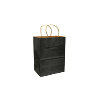 Eddie's - Sac à provisions en papier kraft 100 % recyclé - 8" x 4-3/4" x 10-1/4" - Noir - Paquet de 250-8" x 4-3/4" x 10-1/4"