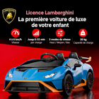 Gyrocopters - Voiture électrique pour enfants sous licence Lamborghini - Double moteur 12 V - Avec musique et télécommande - Bleu-Télécommande gratuite