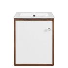 Modway - Transmit 18" Vanité de salle de bain murale - Blanc noyer-Vanité moderne du milieu du siècle