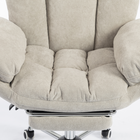 HOMCOM - Chaise de bureau Criss Cross avec repose-pieds et assise large - gris clair-Matériau : flanelle neige, mousse, métal, panneau multicouche