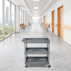Luxor - Chariot utilitaire polyvalent à trois plateaux cuvettes Luxor TUFFY XL - 32" L x 18" P - gris-9