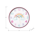Monarch Specialties - 9103 Horloge Murale Juvénile Rond de 18" - Visage Multicolore/Cadre Rose-Profitez d'un environnement paisible grâce à notre mécanisme silencieux sans tic-tac, qui offre une atmosphère tranquille pour étudier, jouer ou se reposer