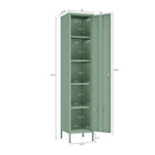 Manhattan Comfort - Armoire de rangement individuelle moderne Naomi 15 po avec casier - Vert-Comprend 4 étagères réglables