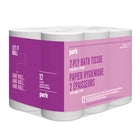 Perk - Papier hygiénique 2 épaisseurs - 242 feuilles par rouleau - 4 Paquets de 12 Rouleaux - 48 Rouleaux-Diamètre du rouleau : 4,21 pouces