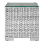 Modway - Convene Terrasse extérieure Table d’appoint - Gris clair-Housses de coussins lavables à la machine