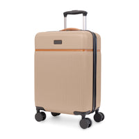 Bugatti - Valise de cabine à coque rigide 21.50po de la collection Cannes - Taupe-Fabriqué en ABS/PC léger et résistant avec garniture en PU