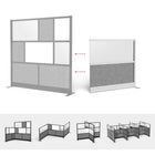 Luxor - Mur modulaire 53 x 48 - Extension de cadre gris large, fenêtre givrée, PET gris frais-Se connecte à tous les murs de séparation Luxor