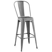Modway - Promenade Métal Tabouret de bar - Gunmetal-Tabouret de bar style café et bistro