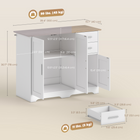 HOMCOM - Buffet moderne 40 po avec tiroirs et portes de rangement - blanc-Convient comme buffet, armoire de cuisine, bar à café ou table console