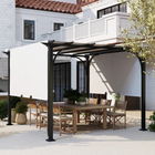 Outsunny - Tonnelle de patio extérieure pergola 10 pi l x 10 pi L - blanc-Auvent en polyester avec revêtement PA offrant une protection solaire UPF50+