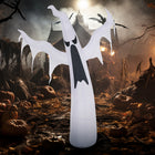 HOMCOM - 1 - 8 m Halloween gonflable effrayant fantôme jardin décorations extérieures lumière LED - blanc-Costume pour jardin, maison, cour, fête, magasin, extérieur et intérieur 