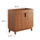 Modway - Miles 36" Armoire de toilette de salle de bain (lavabo non inclus) - Noyer-Portes articulées