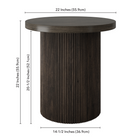Hudson&Canal - Table d'appoint ronde cannelée Isa de 56 cm de large, couleur brun aulne-Nettoyer avec un chiffon doux et sec, sans produits chimiques agressifs ni produits de nettoyage abrasifs