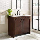 Modway - Appia 36" Vanette de salle de bain - Blanc noyer-Construction en parement de bois de manguier et MDF