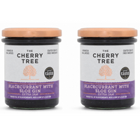 The Cherry Tree - Confiture extra de cassis au sloe gin, 225 g, paquet de 2-Riche confiture extra préparée avec des cassis acidulés.