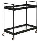 Hudson&Canal - Chariot-bar Cooper 33" de largeur - Bronze noirci-Un design industriel pour votre cuisine, votre bureau, votre espace de divertissement et plus encore